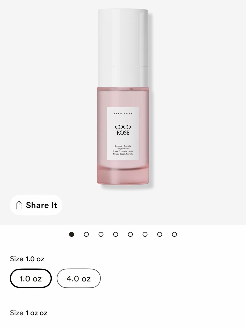 Herbivore Botanicals Coco Rose Facial Oil - Pale Pink & White